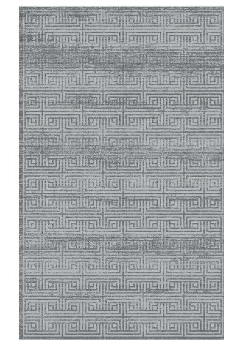 Saffron Rugs Hand Tufted Grey Geometric Contemporary Rectangular Wool Area Rug - Indya