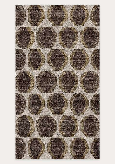 Washable Rugs Wool Blend Area Rug | Brown Contemporary Geometric Non Slip Carpet For Living Room