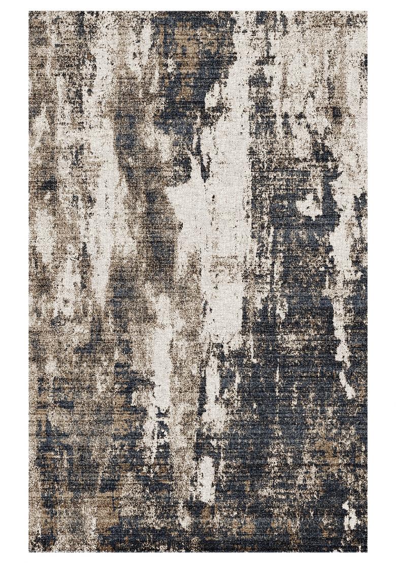 Saffron Rugs Hand Tufted Dark Blue Grey Geometric Contemporary Rectangular Wool Area Rug - Indya