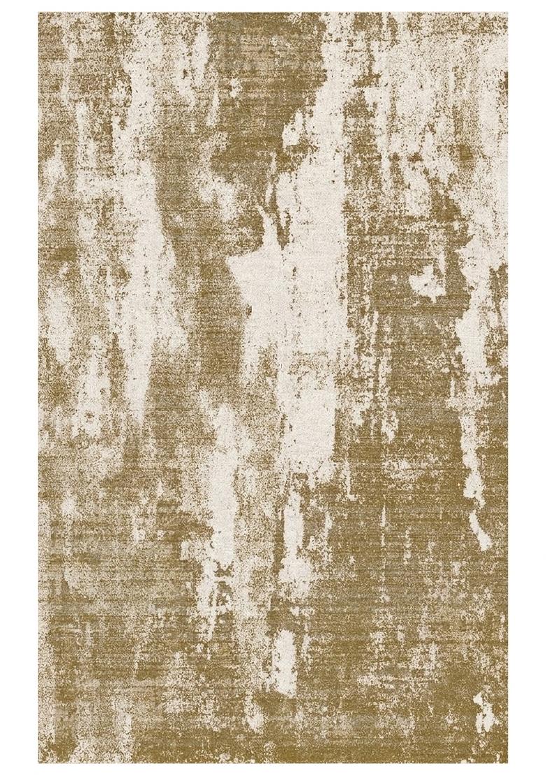 Saffron Rugs Hand Tufted Olive Gold Geometric Contemporary Rectangular Wool Area Rug - Indya