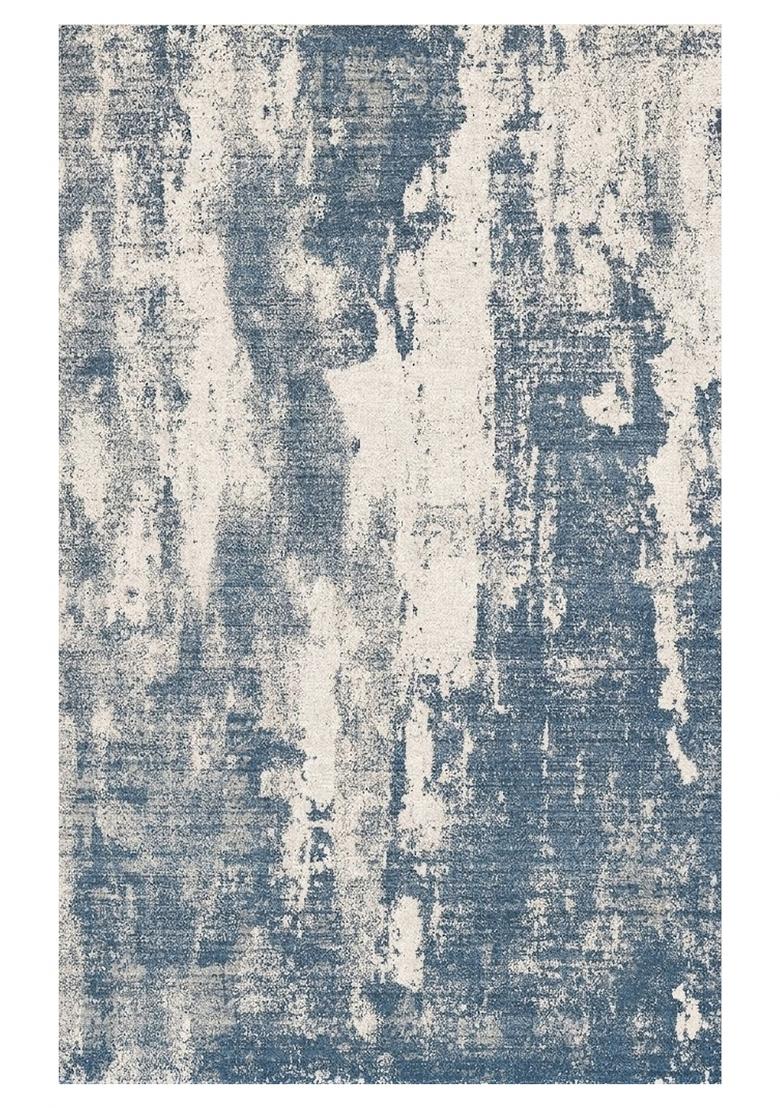 Saffron Rugs Hand Tufted Blue Grey Geometric Contemporary Rectangular Wool Area Rug - Indya