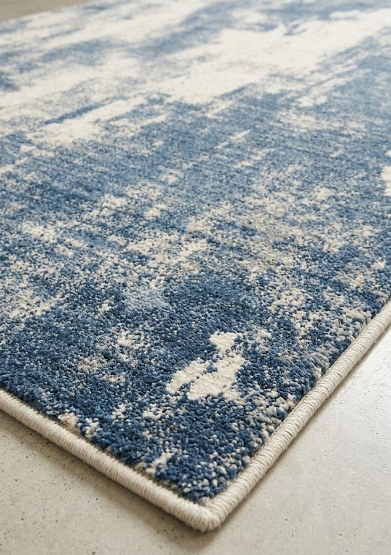 Saffron Rugs Hand Tufted Blue Grey Geometric Contemporary Rectangular Wool Area Rug - Indya