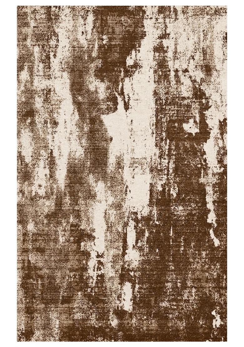 Saffron Rugs Hand Tufted Brown Ivory Geometric Contemporary Rectangular Wool Area Rug - Indya