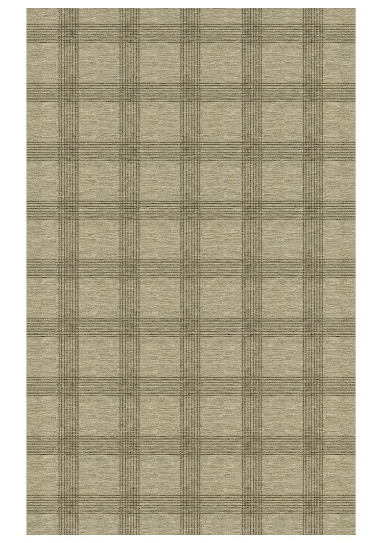 Saffron Rugs Hand Tufted Sage Green Plaid Transitional Rectangular Wool Area Rug - Indya