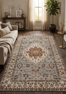 Saffron Rugs Hand Tufted Grey Geometric Oriental Rectangular Wool Area Rug