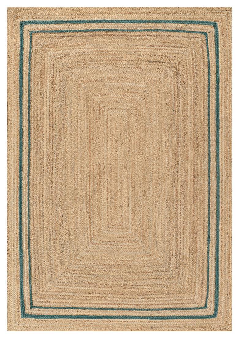 Saffron Rugs Flat Woven Natural Beige  Coastal Rectangular Wool Area Rug - Indya