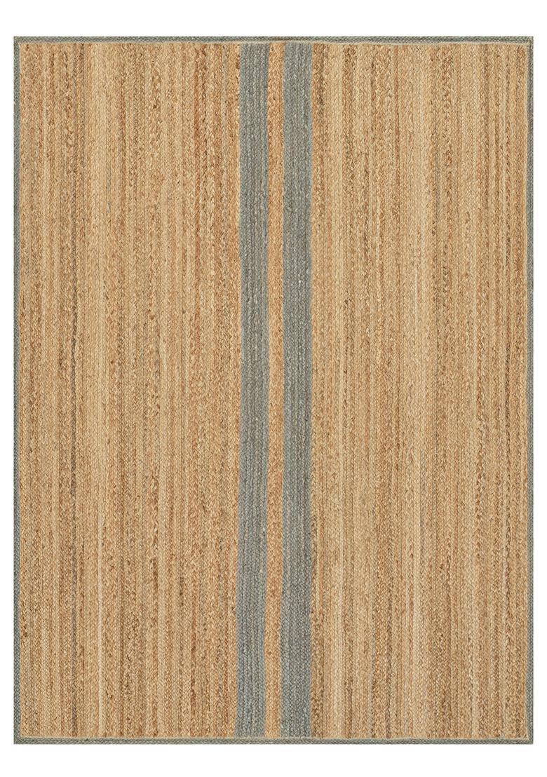 Saffron Rugs Flat Woven Natural Beige  Coastal Rectangular Wool Area Rug - Indya