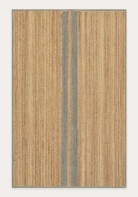 Jute Wool Braided Natural Beige Rug | Coastal Abstract Flat Woven Reversible Carpet For Living Room