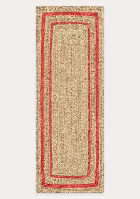 Jute Wool Braided Natural Jute Beige Rug | Bohemian Braided Flat Woven Reversible Carpet For Living Room