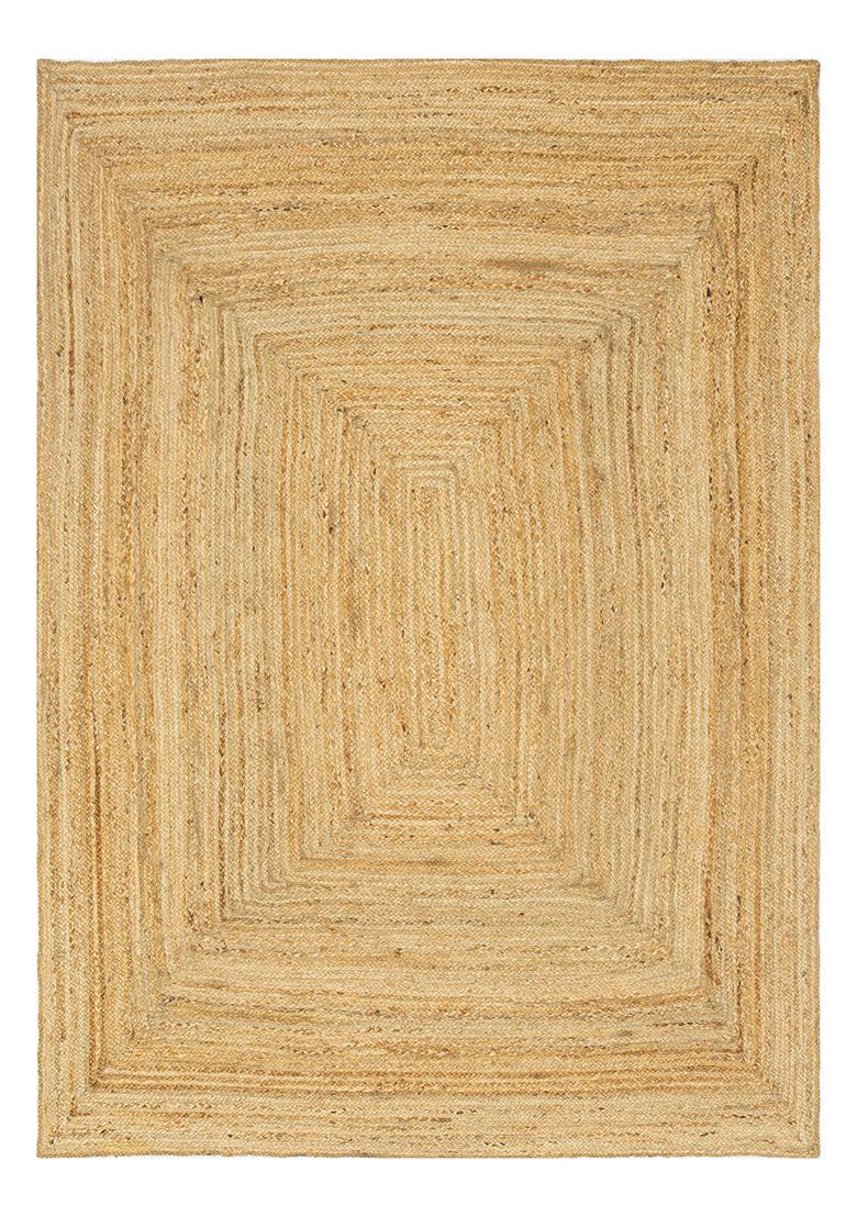 Saffron Rugs Flat Woven Natural Beige  Bohemian Rectangular Wool Area Rug - Indya