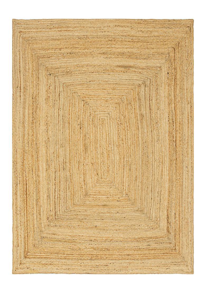 Saffron Rugs Flat Woven Natural Beige  Bohemian Rectangular Wool Area Rug - Indya