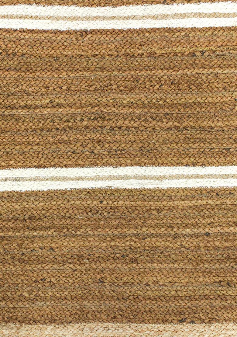 Saffron Rugs Flat Woven Natural Brown  Bohemian Rectangular Wool Area Rug - Indya