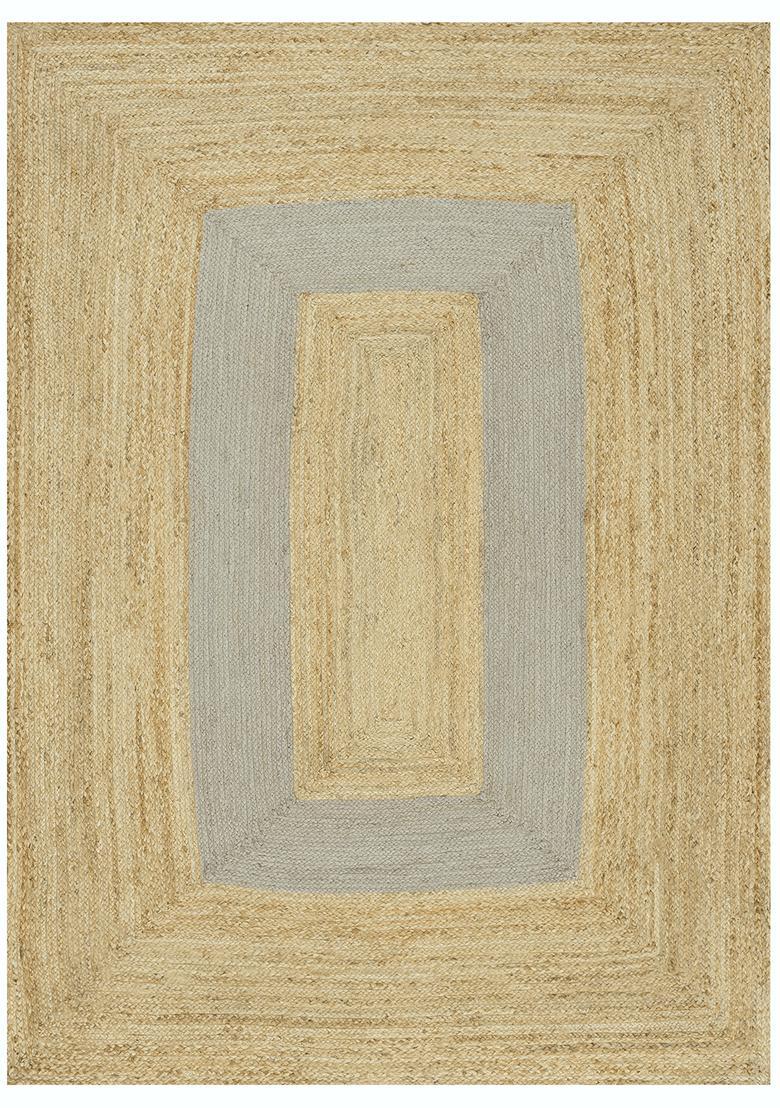 Saffron Rugs Flat Woven Natural Beige  Bohemian Rectangular Wool Area Rug - Indya