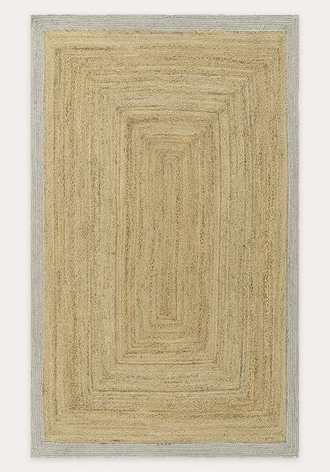 Jute Wool Braided Natural Beige Rug | Bohemian Braided Flat Woven Reversible Carpet For Living Room