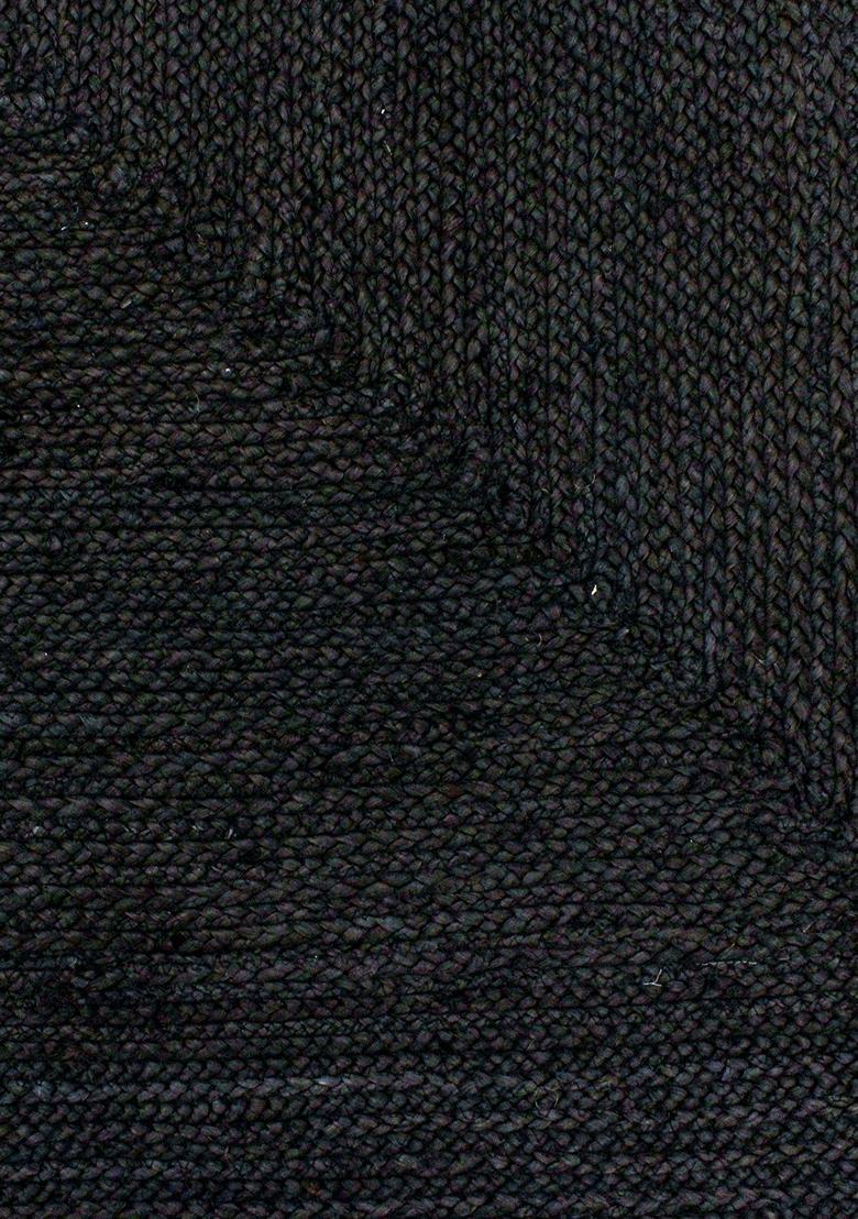 Saffron Rugs Flat Woven Black  Casual Rectangular Wool Area Rug - Indya