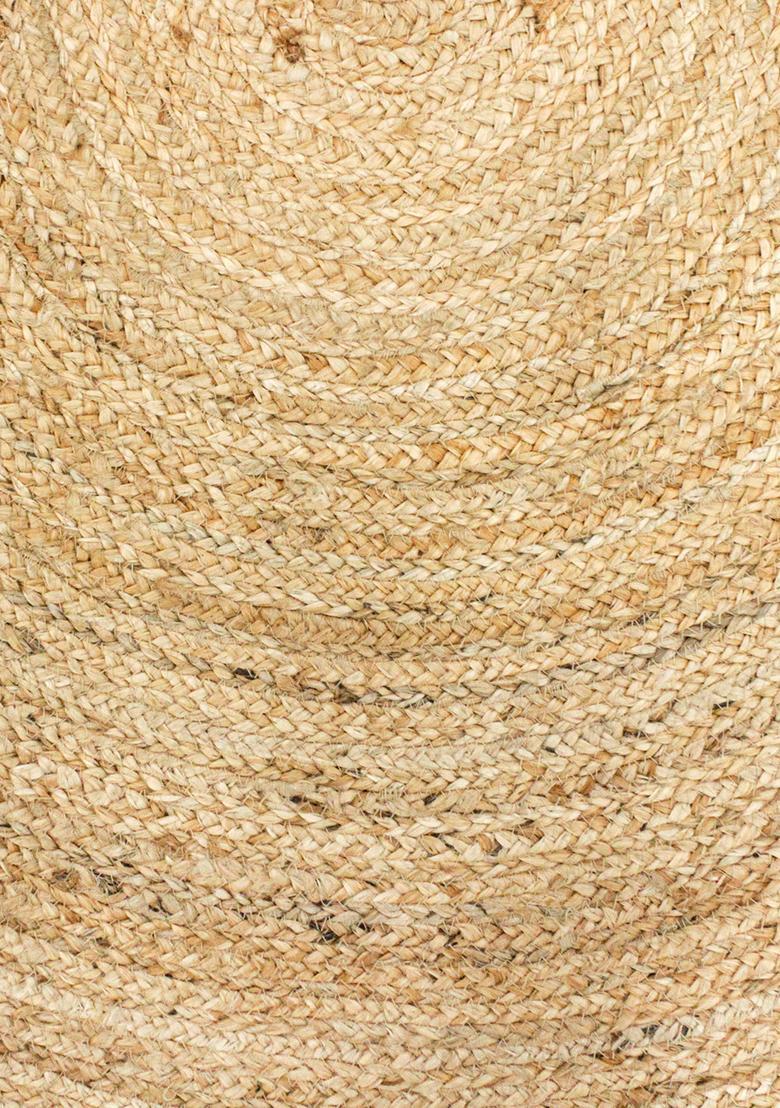 Saffron Rugs Flat Woven Natural Beige  Bohemian Oval Wool Area Rug - Indya
