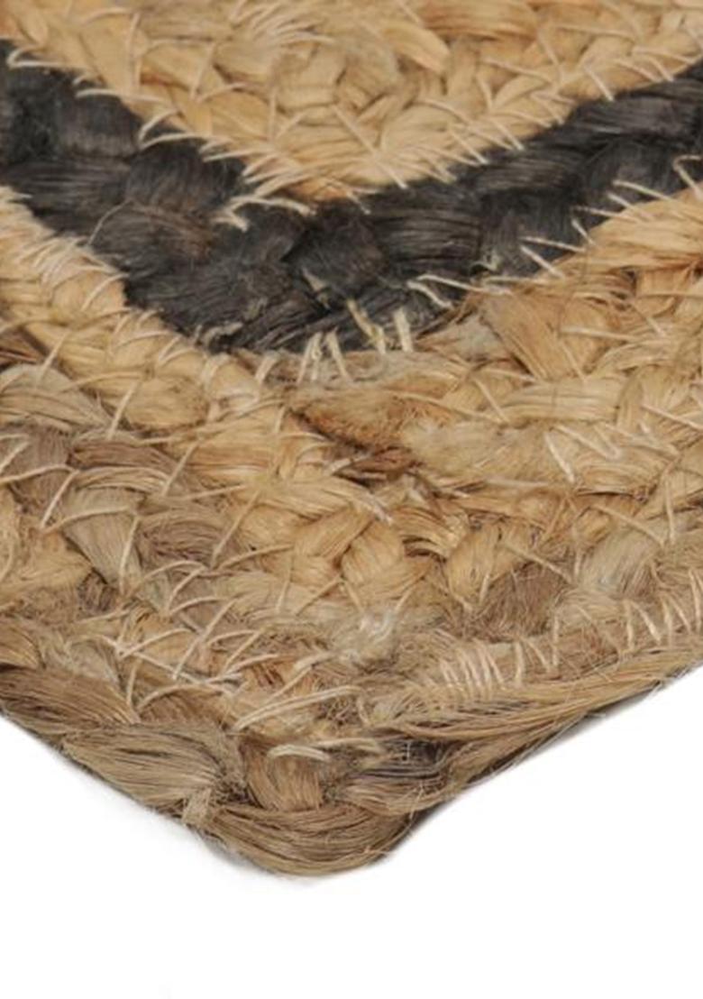 Saffron Rugs Flat Woven Natural Beige  Bohemian Square Wool Area Rug - Indya
