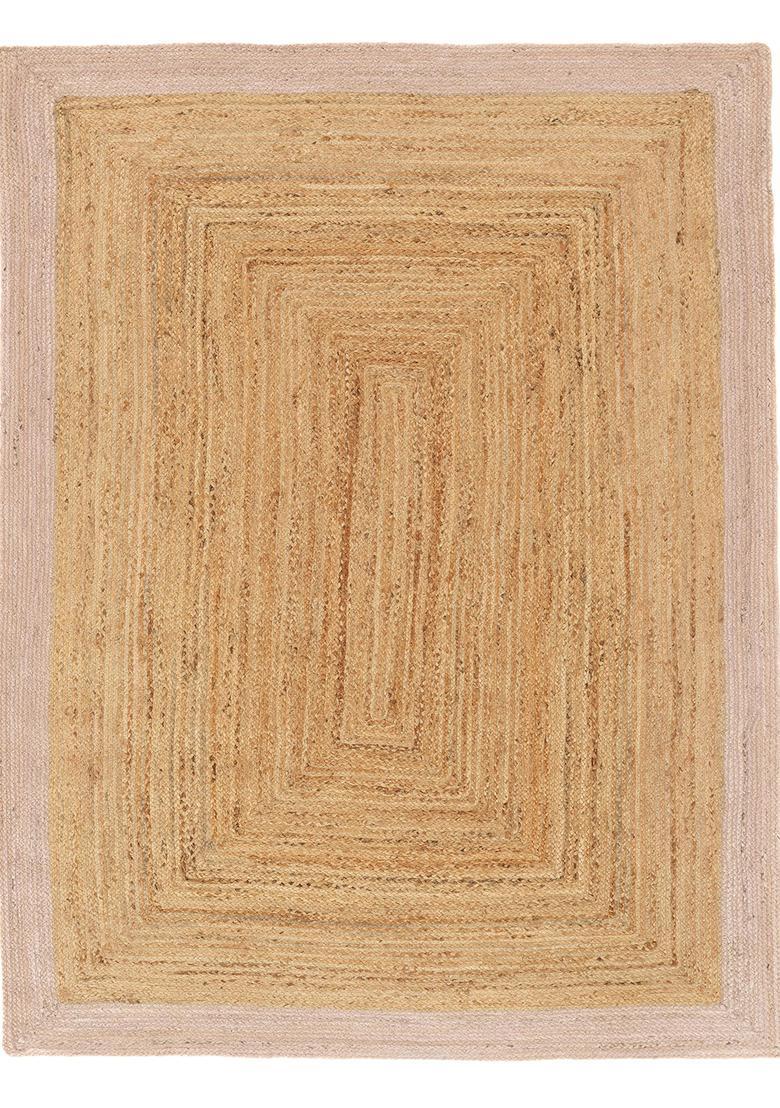 Saffron Rugs Flat Woven Natural Beige  Bohemian Rectangular Wool Area Rug - Indya