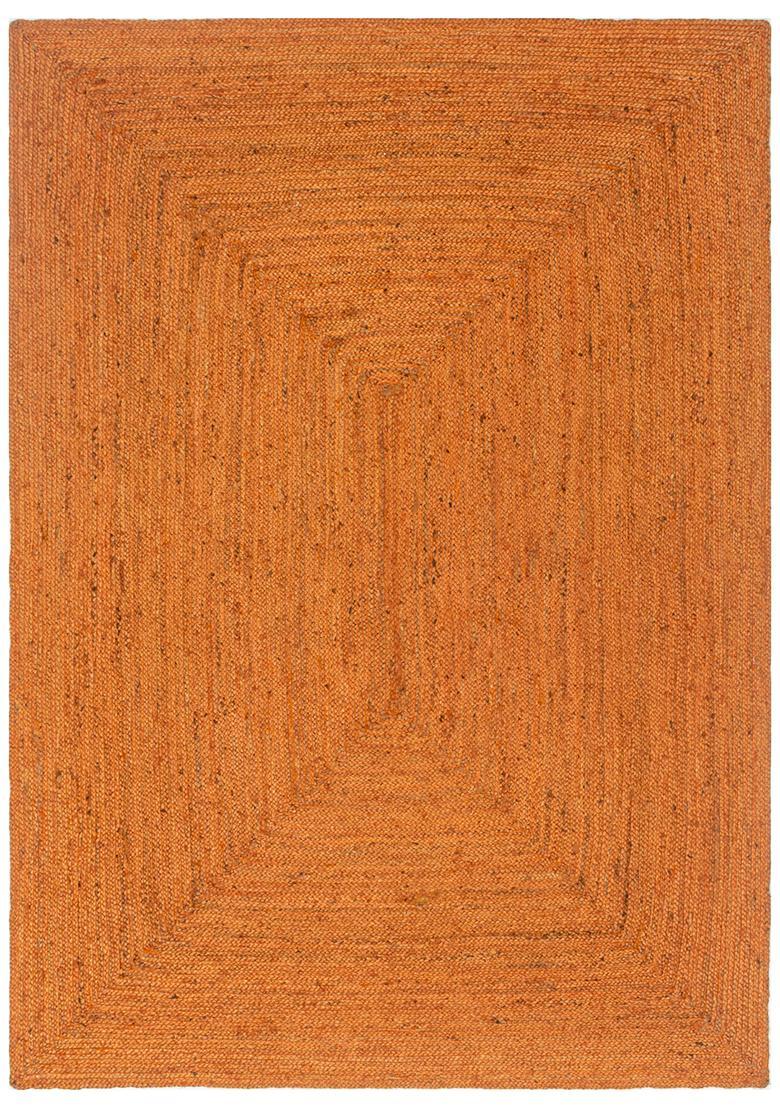 Saffron Rugs Flat Woven Orange  Bohemian Rectangular Wool Area Rug - Indya