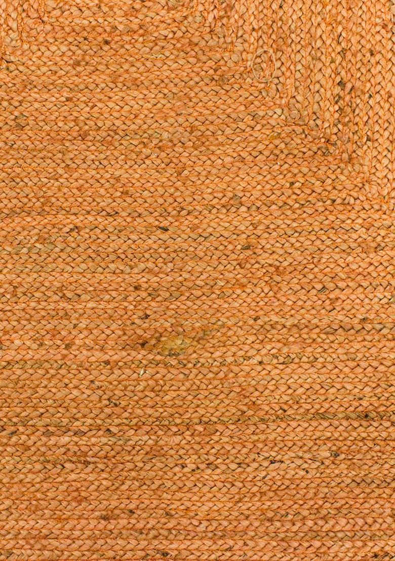 Saffron Rugs Flat Woven Orange  Bohemian Rectangular Wool Area Rug - Indya