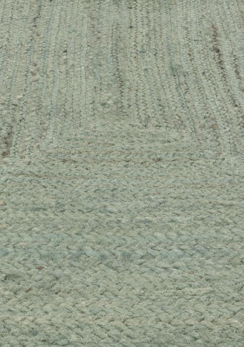Saffron Rugs Flat Woven Sage Green  Bohemian Rectangular Wool Area Rug - Indya