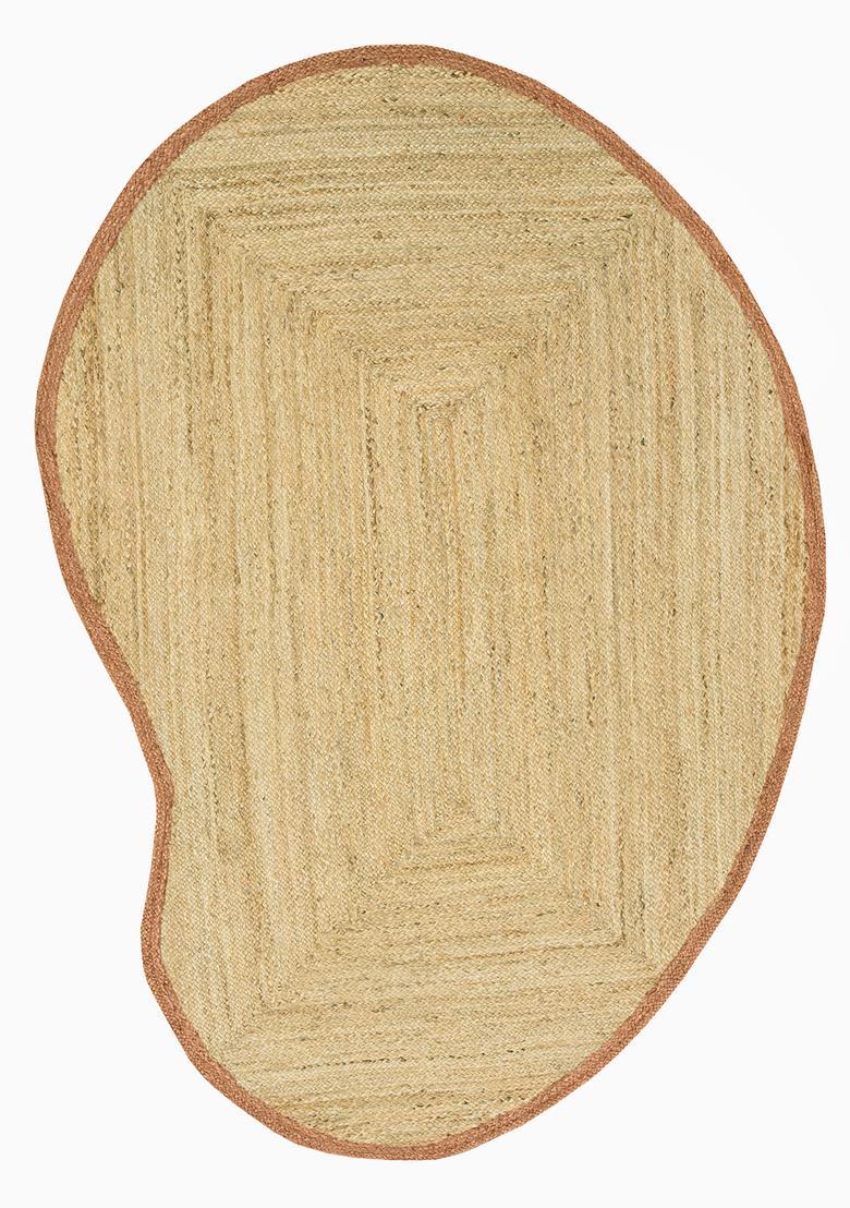 Saffron Rugs Flat Woven Natural Beige  Bohemian Oblong Wool Area Rug - Indya