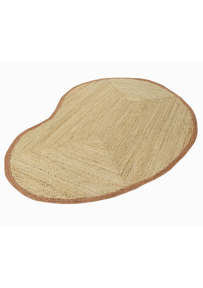 Saffron Rugs Flat Woven Natural Beige  Bohemian Oblong Wool Area Rug - Indya