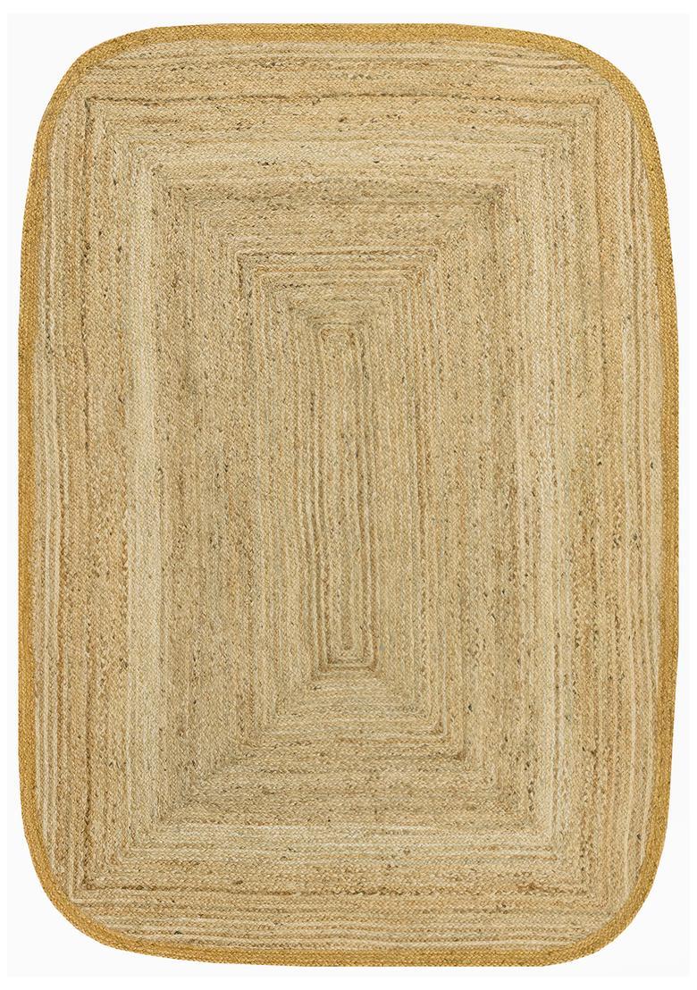 Saffron Rugs Flat Woven Natural Beige  Bohemian Oval Wool Area Rug - Indya