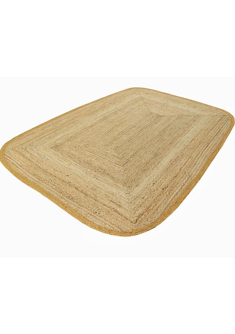 Saffron Rugs Flat Woven Natural Beige  Bohemian Oval Wool Area Rug - Indya