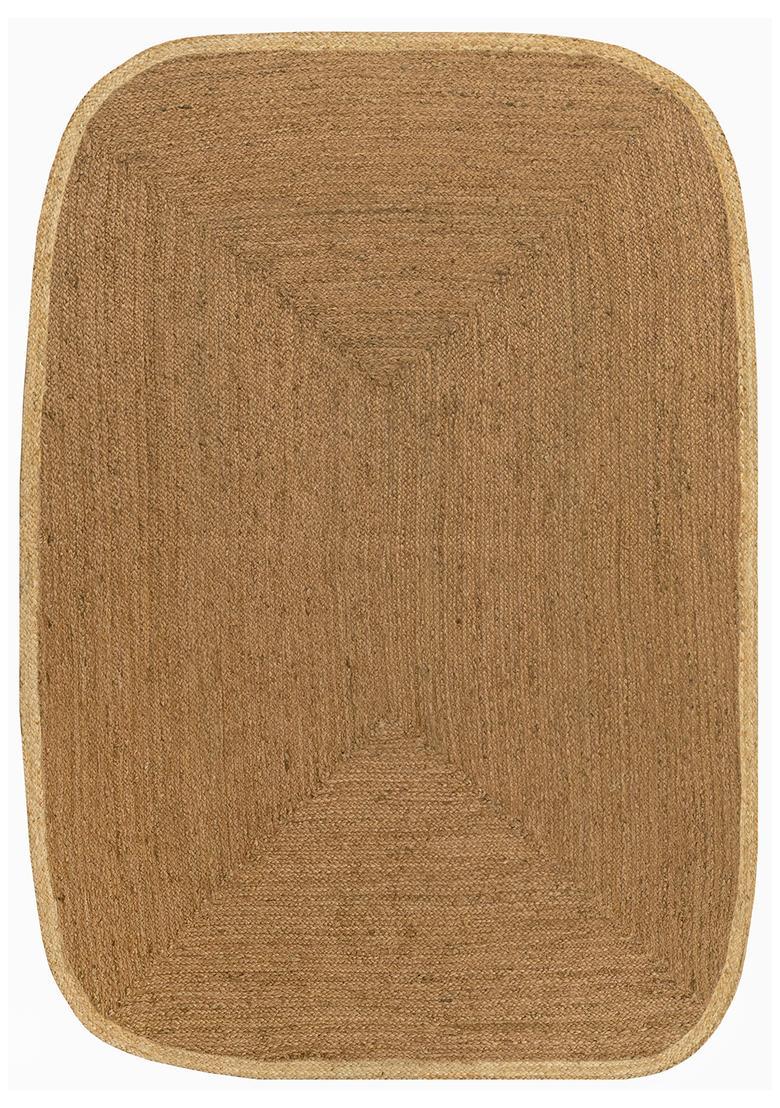 Saffron Rugs Flat Woven Natural Beige  Boho Oval Wool Area Rug - Indya