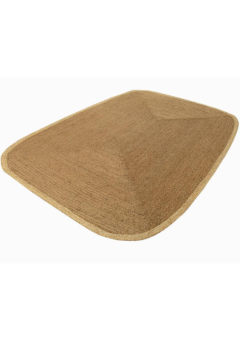 Saffron Rugs Flat Woven Natural Beige  Boho Oval Wool Area Rug - Indya