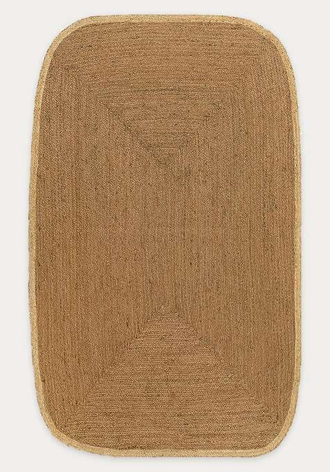 Jute Wool Braided Natural Beige Rug | Boho Braided Oval Flat Woven Reversible Carpet For Living Room