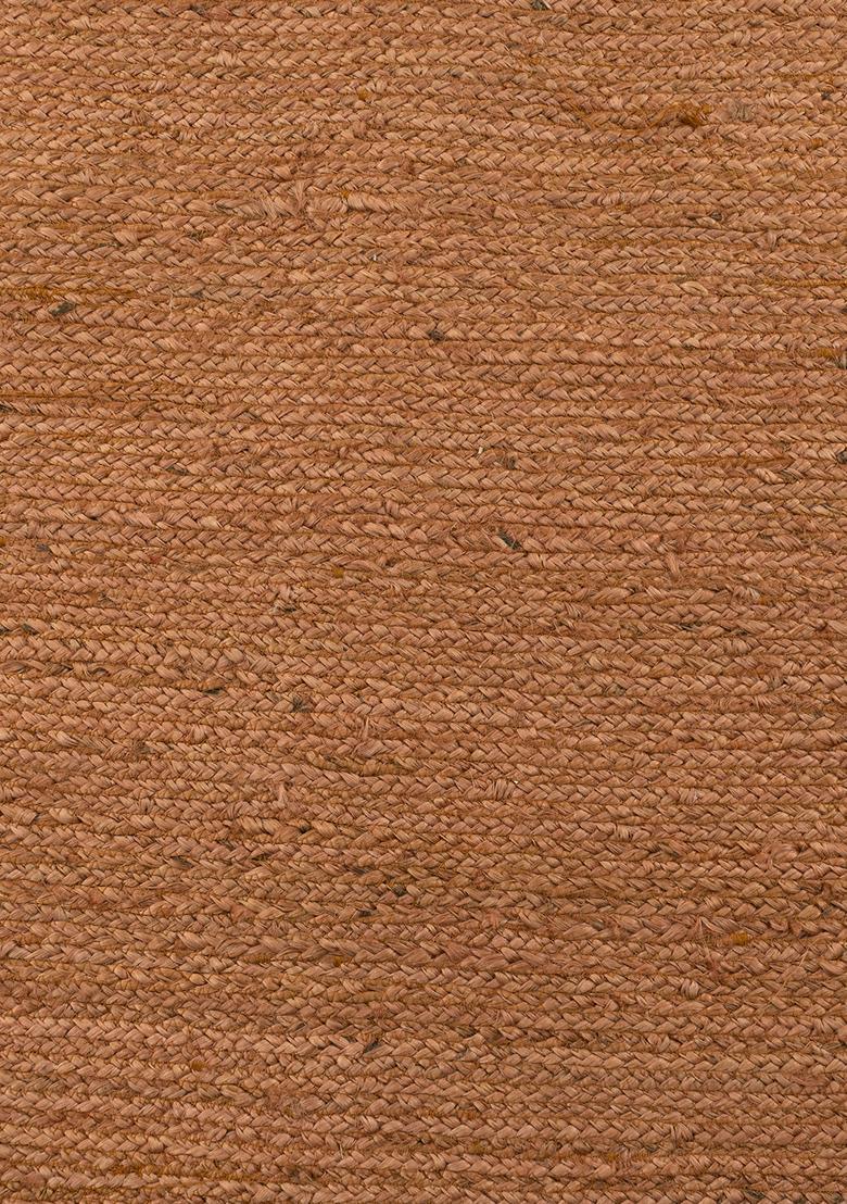 Saffron Rugs Flat Woven Rust Brown  Bohemian Oval Wool Area Rug - Indya