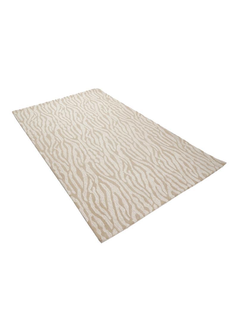 Saffron Rugs Hand Tufted Beige  Contemporary Rectangular Wool Area Rug - Indya
