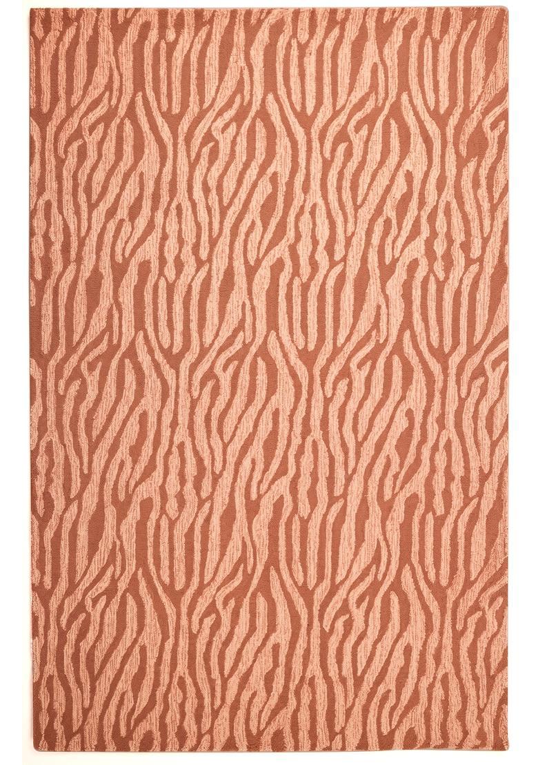 Saffron Rugs Hand Tufted Terracotta  Contemporary Rectangular Wool Area Rug - Indya