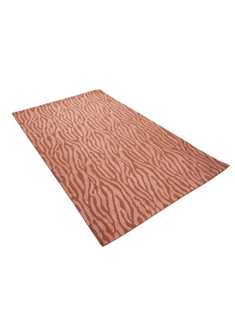 Saffron Rugs Hand Tufted Terracotta  Contemporary Rectangular Wool Area Rug - Indya