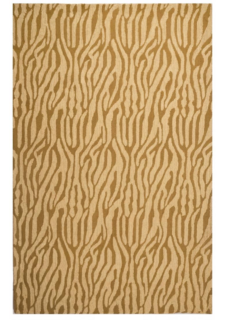 Saffron Rugs Hand Tufted Mustard Gold  Contemporary Rectangular Wool Area Rug - Indya