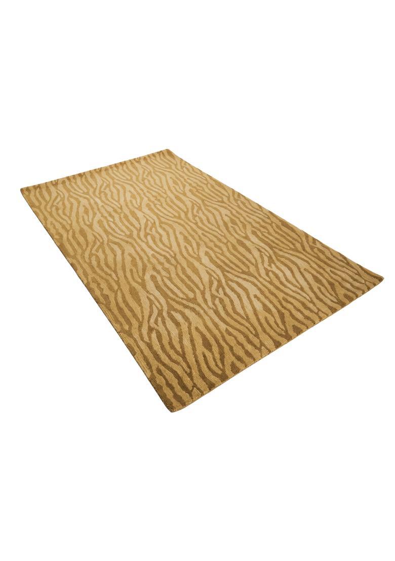 Saffron Rugs Hand Tufted Mustard Gold  Contemporary Rectangular Wool Area Rug - Indya