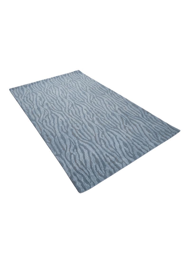 Saffron Rugs Hand Tufted Slate Blue  Contemporary Rectangular Wool Area Rug - Indya