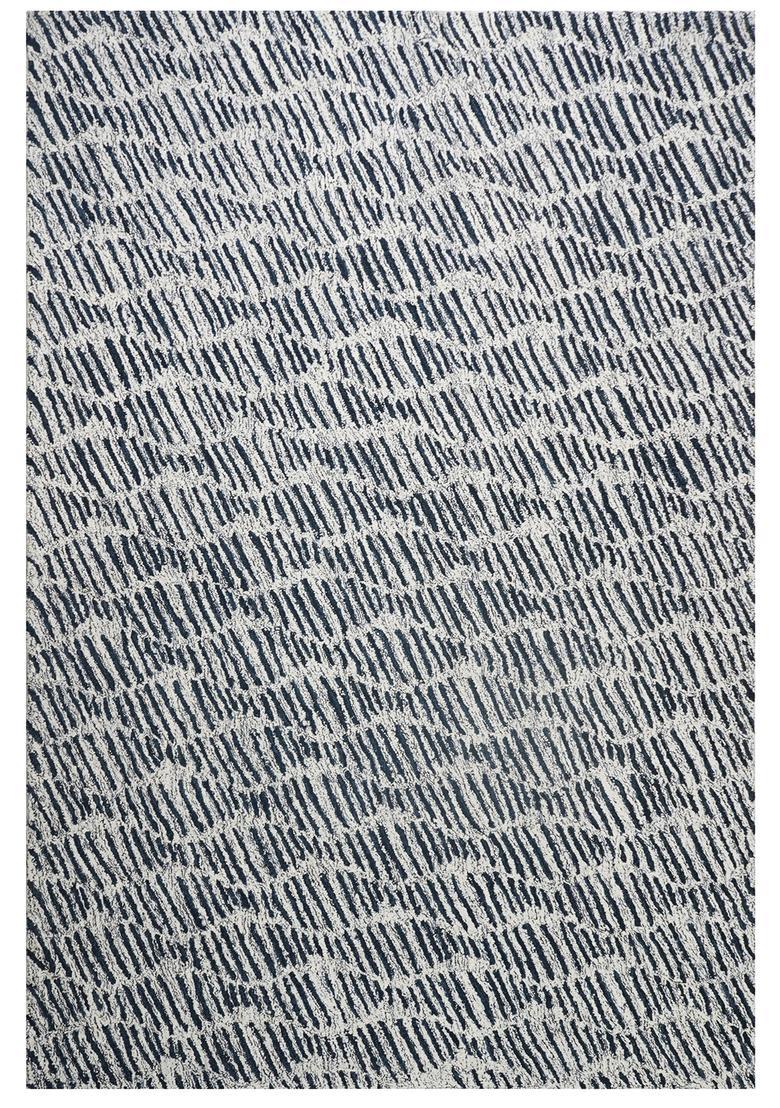 Saffron Rugs Hand Tufted Navy Blue  Contemporary Rectangular Wool Area Rug - Indya