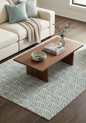 Saffron Rugs Hand Tufted Light Blue  Contemporary Rectangular Wool Area Rug