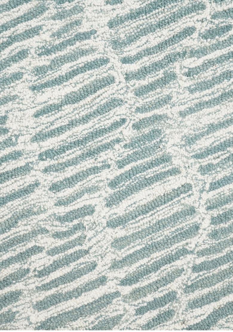 Saffron Rugs Hand Tufted Light Blue  Contemporary Rectangular Wool Area Rug - Indya