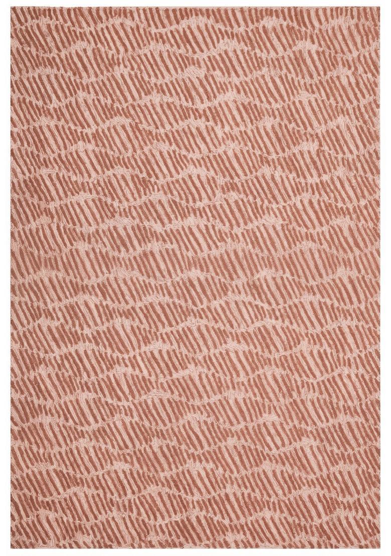 Saffron Rugs Hand Tufted Terracotta Pink  Contemporary Rectangular Wool Area Rug - Indya