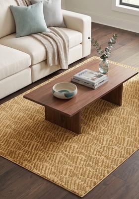 Saffron Rugs Hand Tufted Mustard Gold  Contemporary Rectangular Wool Area Rug