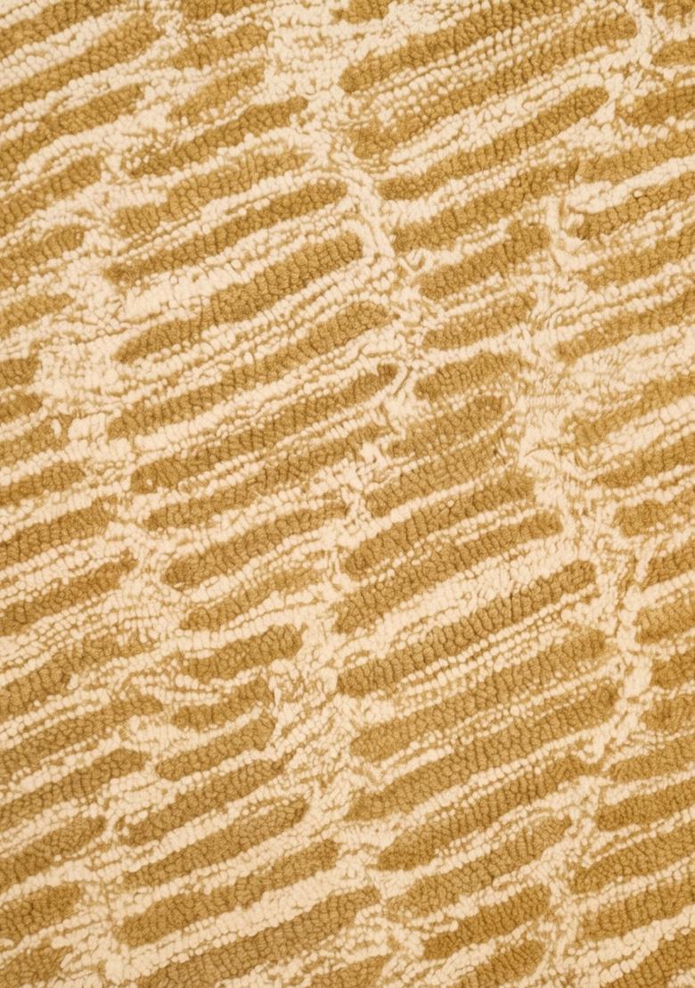 Saffron Rugs Hand Tufted Mustard Gold  Contemporary Rectangular Wool Area Rug - Indya