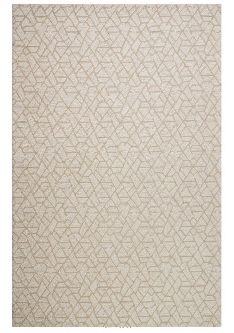 Saffron Rugs Hand Tufted Beige  Contemporary Rectangular Wool Area Rug - Indya