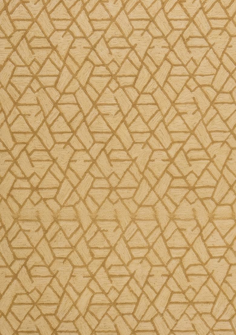 Saffron Rugs Hand Tufted Gold  Contemporary Rectangular Wool Area Rug - Indya