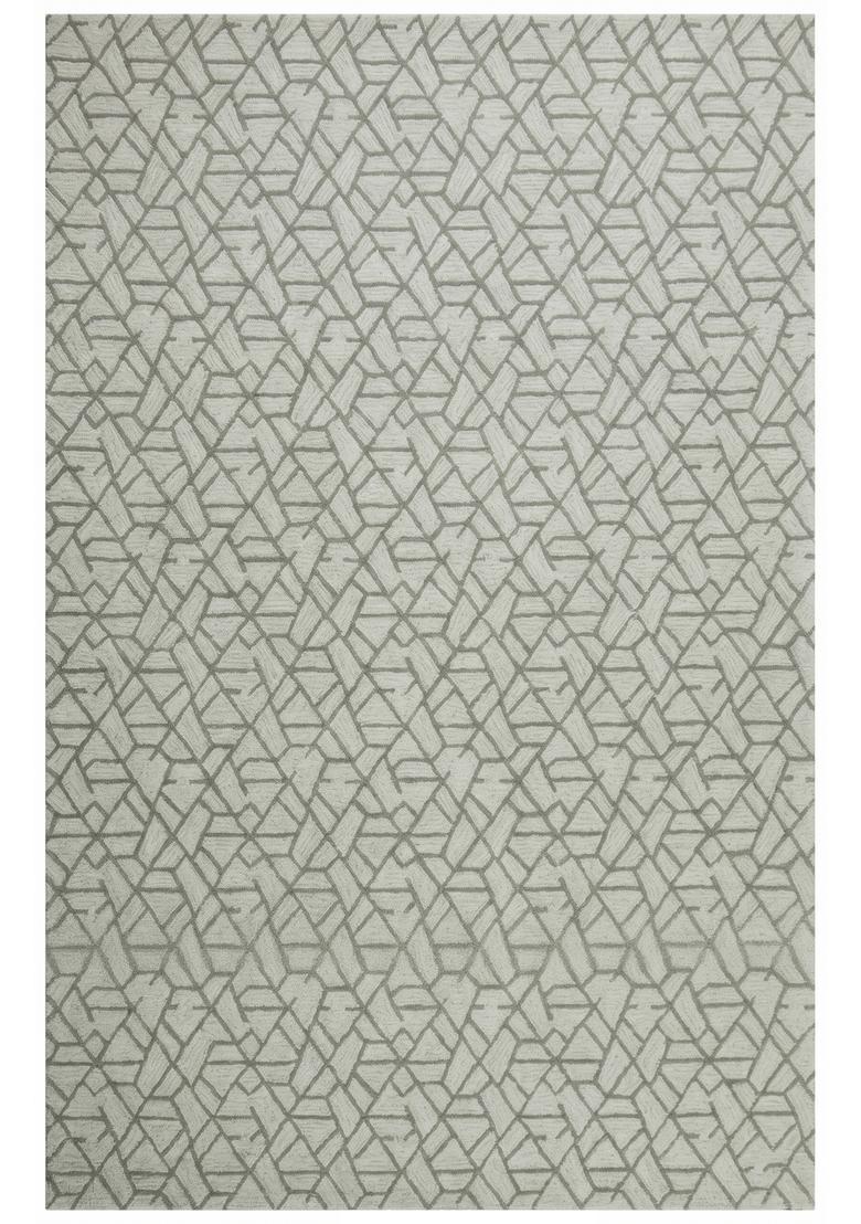 Saffron Rugs Hand Tufted Sage Green  Contemporary Rectangular Wool Area Rug - Indya