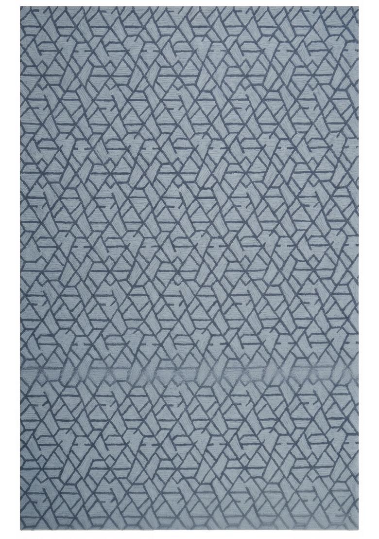 Saffron Rugs Hand Tufted Light Blue Grey  Contemporary Rectangular Wool Area Rug - Indya