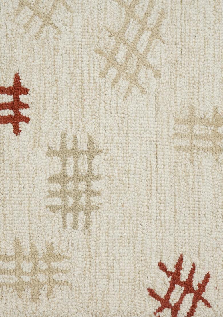 Saffron Rugs Hand Tufted Ivory  Contemporary Rectangular Wool Area Rug - Indya